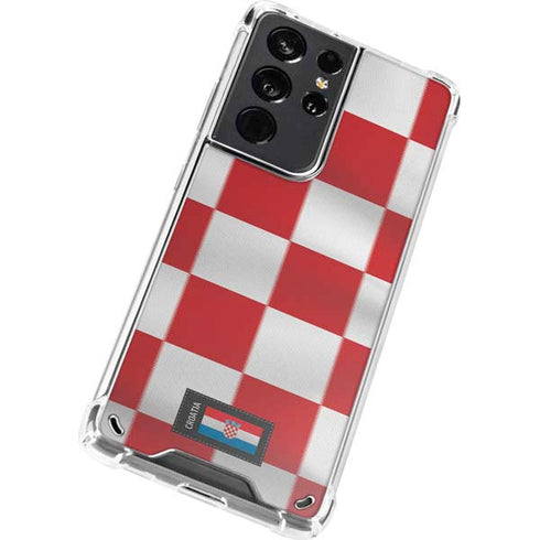 Croatia Soccer Flag Galaxy S21 Ultra 5G Clear Case
